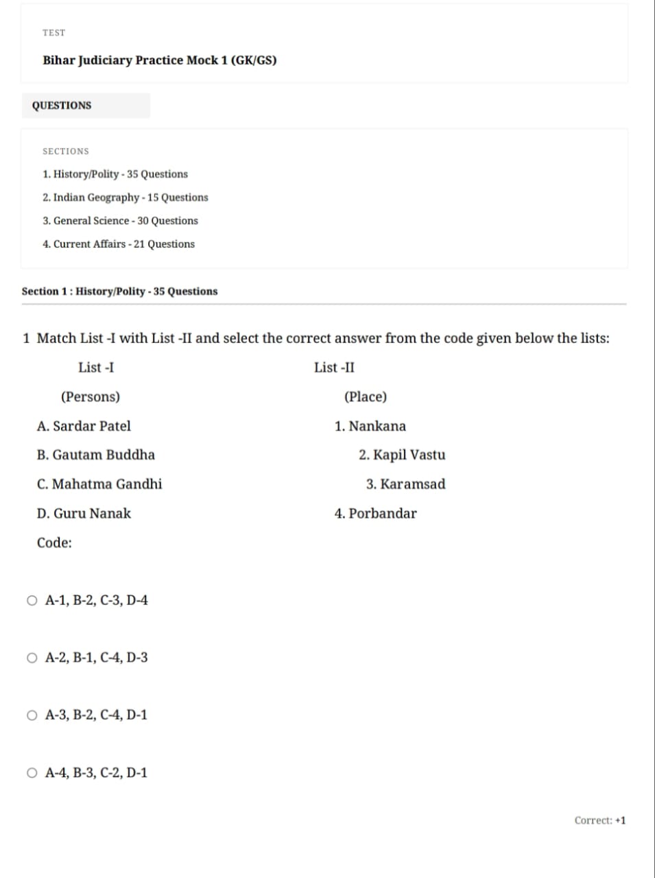 BIhar Judiciary GK- GS